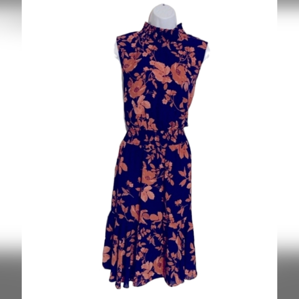 Nanette Floral Dress 14 Sleeveless Cinched Waist Flattering NEW Flowy Feminine